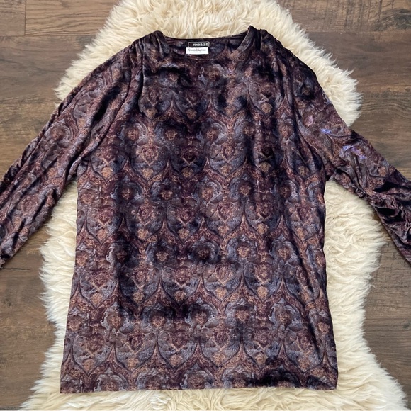 Vintage 70’s FENDI 365 for Neiman Marcus Tapestry Velvet Blouse Sz 42 / 6 US - Picture 7 of 15